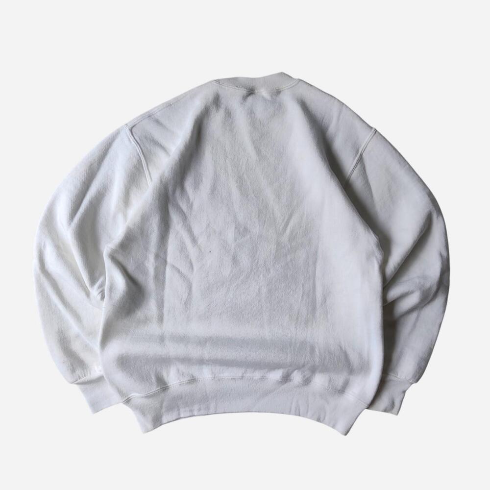 Vintage 90s Russell Athletic white blank crewneck sweatshirt - Picture 2 of 8